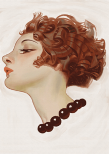 Digital painting study of a J. C. Leyendecker portrait of a woman
