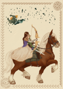 fanart of The Legend of Zelda: Twilight Princess that is a parody of J. C. Leyendecker's Knight in Shining Armor